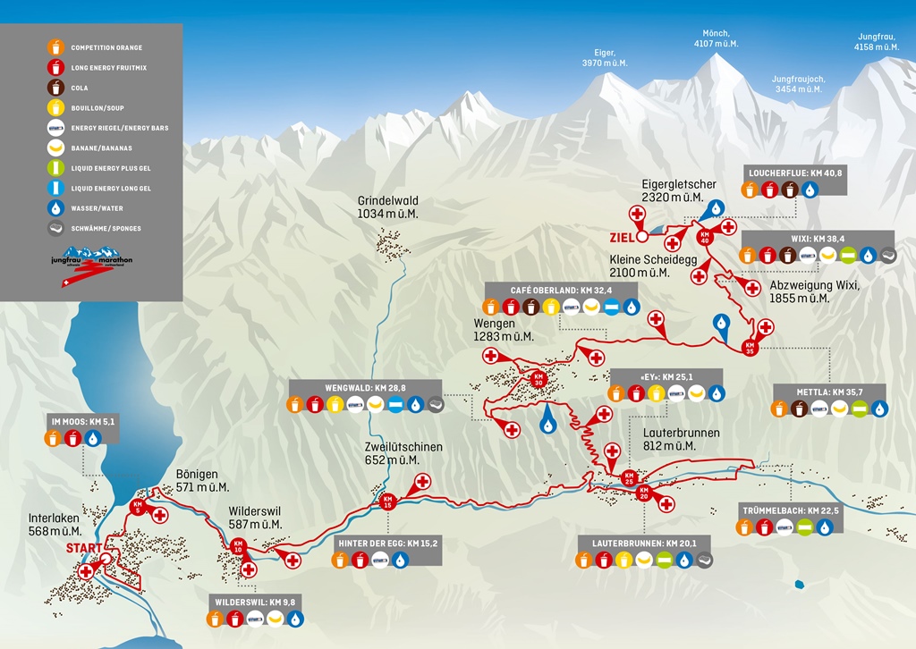 Jungfrau Marathon Route